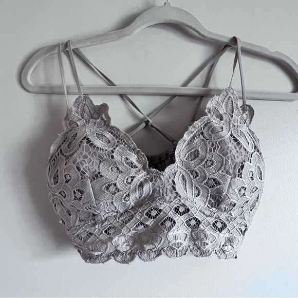 Wishlist Cross Back Lace Bralette champagne - Picture 2 of 3